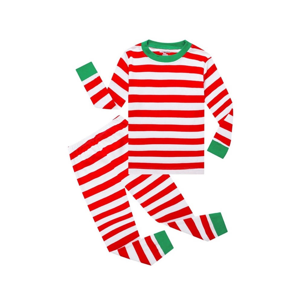Kids red and white striped pajamas